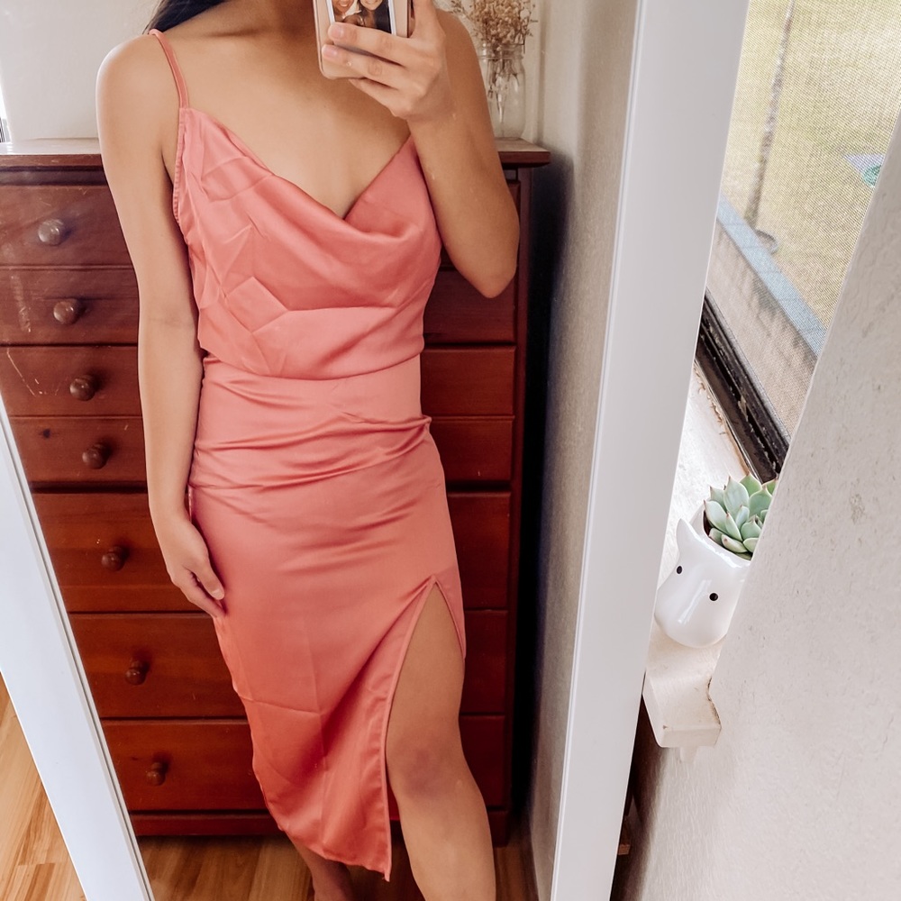 PrettyLittleThing Cowl Neck Dress